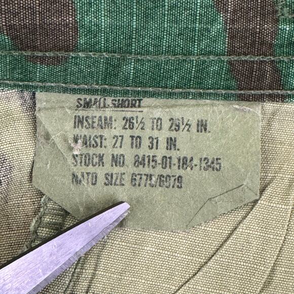 US Military Hot Weather Woodland Camo Combat Pants, Sz Small Regular Rip Stop - Picture 6 of 12